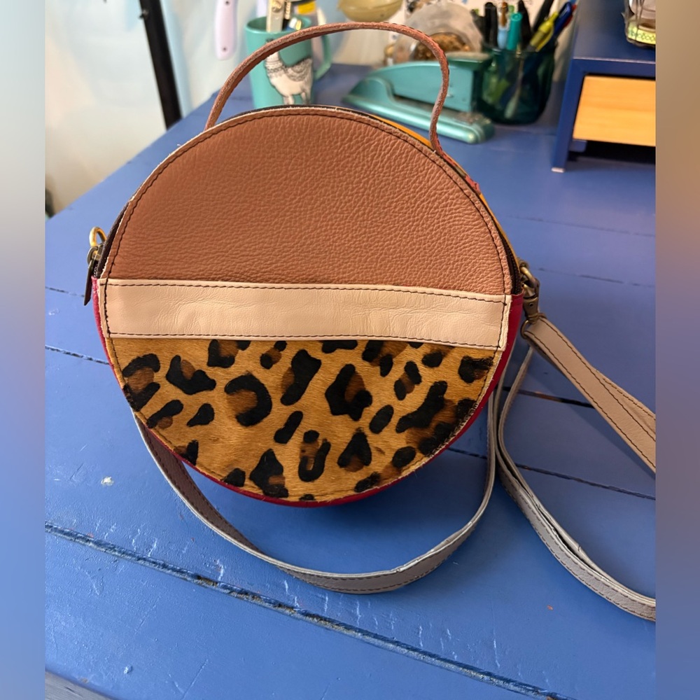 Soruka Recycled Leather Multicolored Round Crossbody